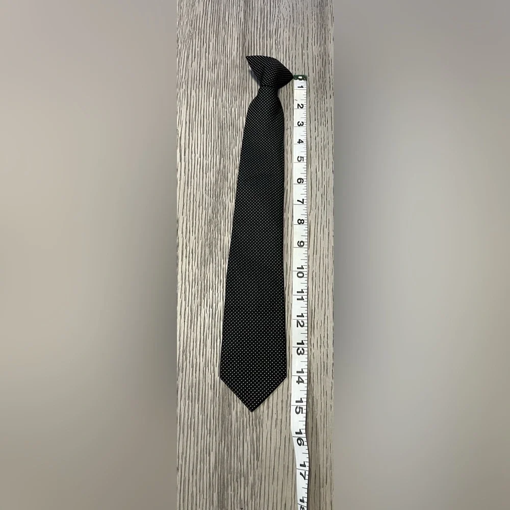 Boys Classic Black Microdot Tie